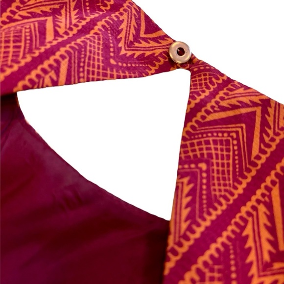 Bec & Bridge Silk Open Back Red Orange Mini Dress - Picture 4 of 7